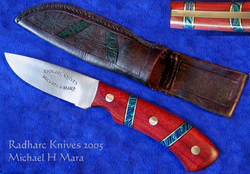 Purpleheart Hunting Utility Knife with sheath