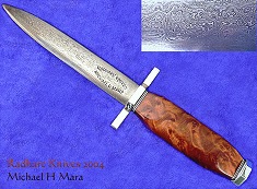 Thuya Burl Damascus Letter Opener knife