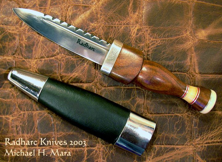 Ivory Rosewood Scottish Sgian Dubh Knife