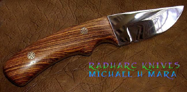 Bocote hunting and skinning knife, high performance