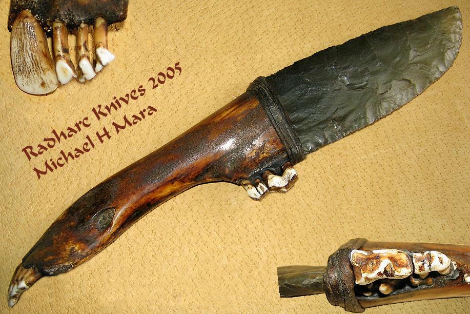 Flintknapped Stone Hunting Knife