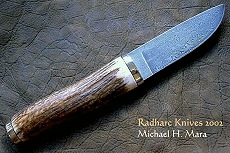 Hand forged Damascus blades by Custom Knifemaker