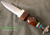 Hand forged Damascus Scottish Sgian Dubh knife
