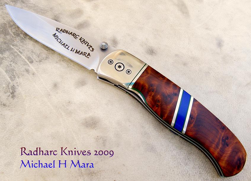 Lapis Thuya Folding Knife