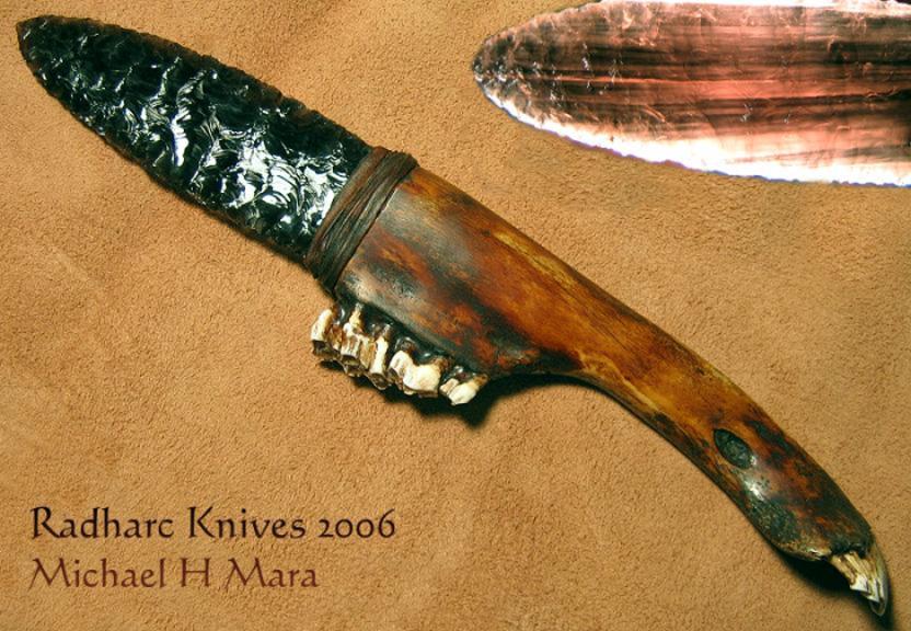 Flintknapped Stone Hunting Knife