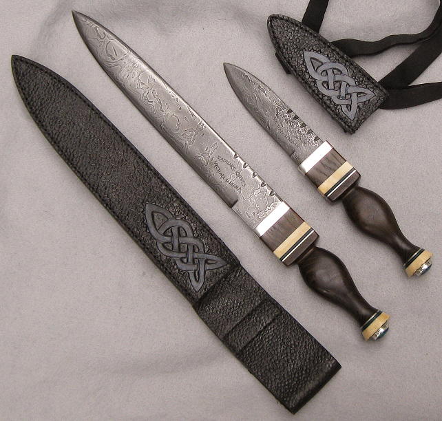 Hand forged cable Damascus knives