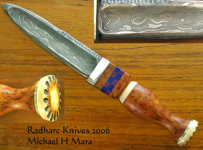 Hand Forged Damascus Scottish Sgian Dubh Knife