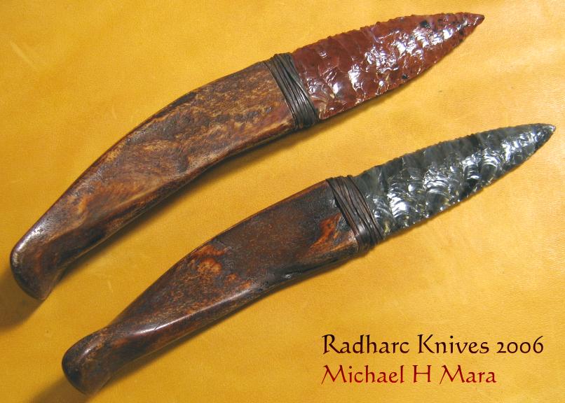 Flintknapped Stone Hunting Knives