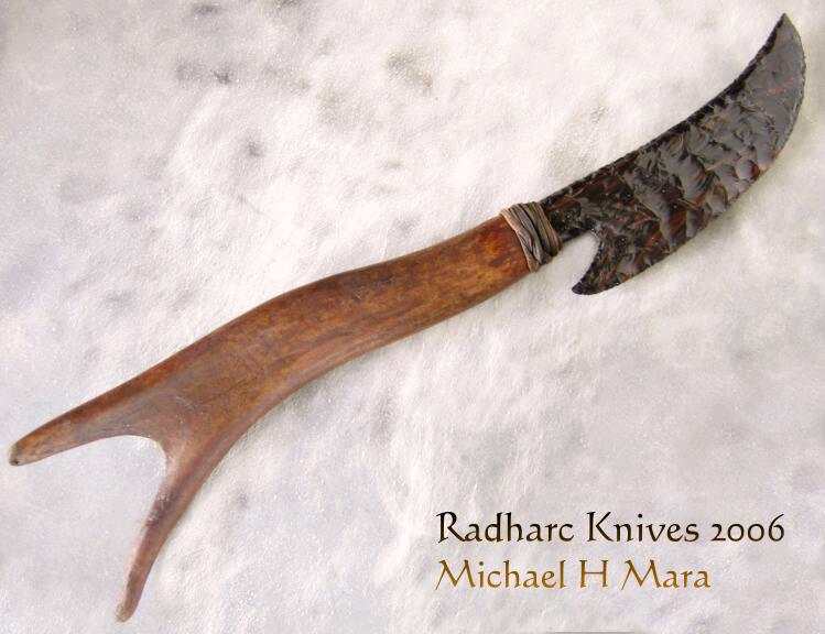 Flintknapped Obsidian Hunting Knife