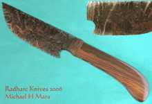 Flintknapped Obsidian Hunting Bowie Knife